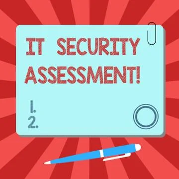 Handwriting text It Security Assessment. Concept meaning ensure that necessary Stock Illustration