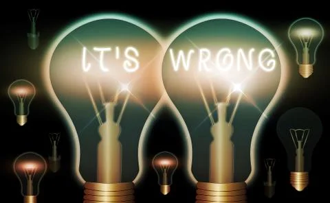 Handwriting text Its Wrong. Concept meaning the reaction of the wrong, unjust Stock Illustration