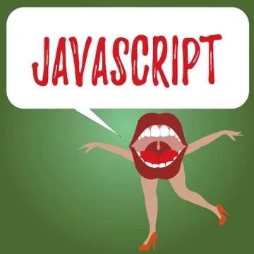 Handwriting text Javascript. Concept meaning Computer programming language used Stockillustratie