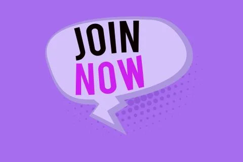 Handwriting text Join Now. Concept meaning An invite to a demonstrating or a Stock Illustration