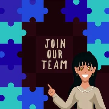 Handwriting text Join Our Team. Word Written on Allied Associate Work with us Stock Illustration