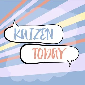 Handwriting text Kaizen. Business overview a Japanese business philosophy of Stock Illustration