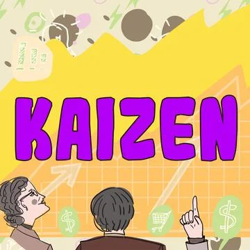 Handwriting text Kaizen. Business showcase a Japanese business philosophy of Stock Illustration
