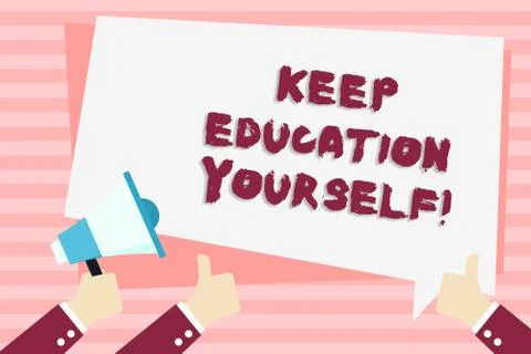 Handwriting text Keep Education Yourself. Concept meaning Learning skills with Stock Illustration