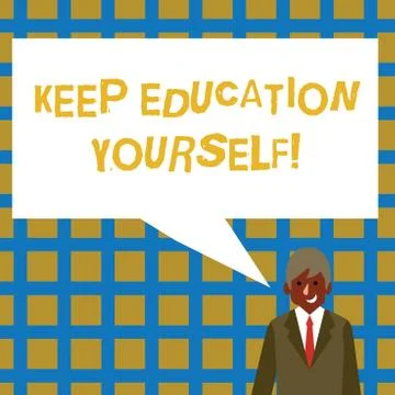 Handwriting text Keep Education Yourself. Concept meaning Learning skills with Illustrazione stock