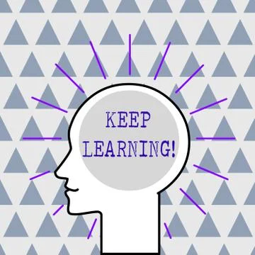 Handwriting text Keep Learning. Concept meaning Life long and selfmotivated p 스톡 일러스트