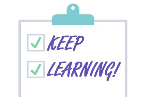 Handwriting text Keep Learning. Concept meaning Life long and selfmotivated Illustrazione stock