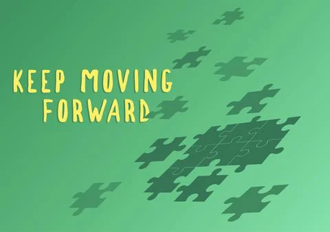 Handwriting text Keep Moving Forward. Word for invitation anyone not complexing Illustrazione stock