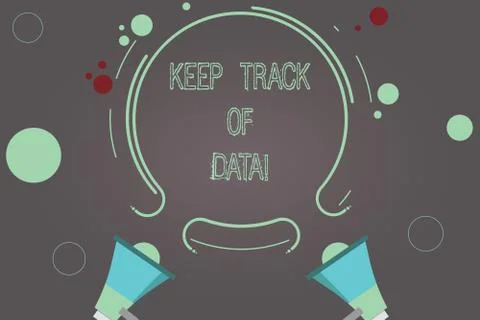 Handwriting text Keep Track Of Data. Concept meaning Be aware of digital Illustrazione stock