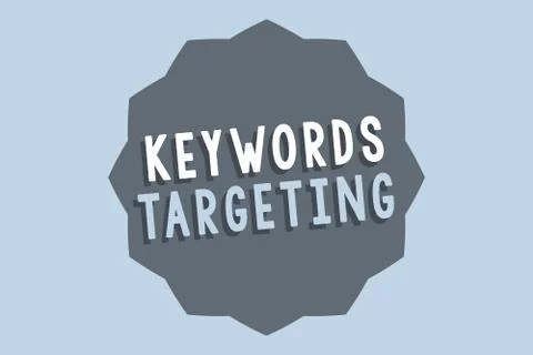 Handwriting text Keywords Targeting. Concept meaning Use Relevant Words to get Stock-Illustration