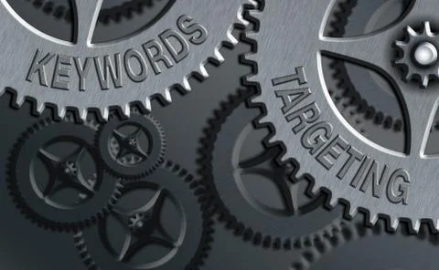 Handwriting text Keywords Targeting. Concept meaning Use Relevant Words to get Stock-Illustration