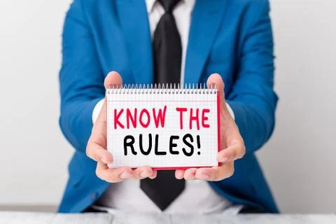 Handwriting text Know The Rules. Concept meaning set explicit or regulation Stock Photos