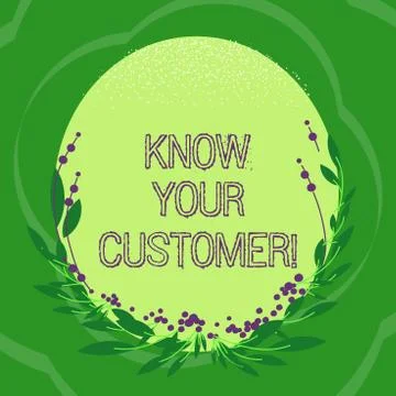 Handwriting text Know Your Customer. Concept meaning verifying identity clients Ilustración de archivo