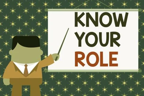 Handwriting text Know Your Role. Concept meaning end acting outside who you Stock Illustration