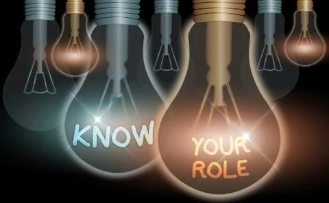 Handwriting text Know Your Role. Concept meaning end acting outside who you Illustrazione stock