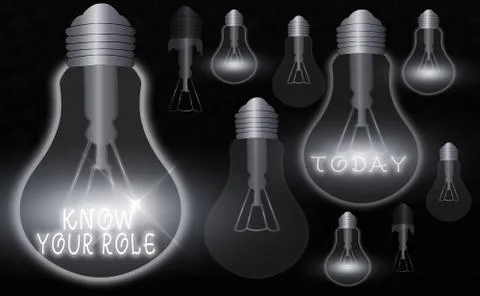 Handwriting text Know Your Role. Concept meaning end acting outside who you Illustrazione stock