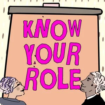 Handwriting text Know Your Role. Business overview Be clear of one Illustrazione stock