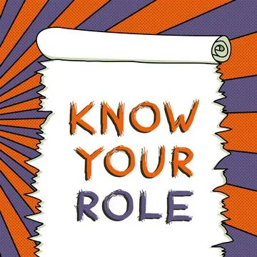 Handwriting text Know Your Role. Business overview Be clear of one Illustrazione stock