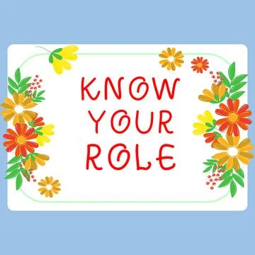 Handwriting text Know Your Role. Business idea Be clear of one responsibilities Illustrazione stock