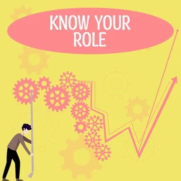 Handwriting text Know Your Role. Business showcase Be clear of one Stock Illustration