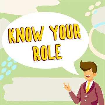 Handwriting text Know Your Role. Business idea Be clear of one responsibilities Illustrazione stock