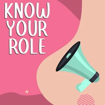 Handwriting text Know Your Role. Business showcase Be clear of one Illustrazione stock