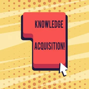 Handwriting text Knowledge Acquisition. Concept meaning process of extracting Stock Illustration