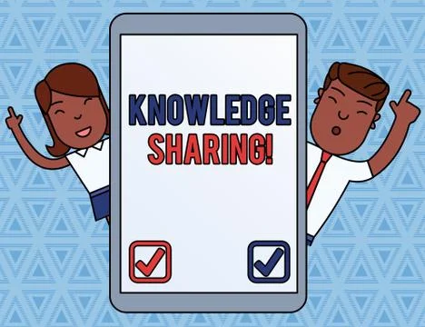 Handwriting text Knowledge Sharing. Concept meaning deliberate exchange of 스톡 일러스트
