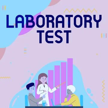 Handwriting text Laboratory Test. Word Written on Determination of a medical イラスト素材