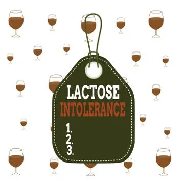Handwriting text Lactose Intolerance. Concept meaning digestive problem where Illustrazione stock