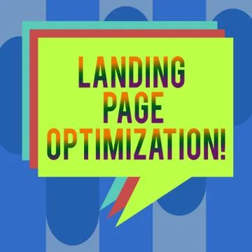 Handwriting text Landing Page Optimization. Concept meaning Improve elements of Illustrazione stock