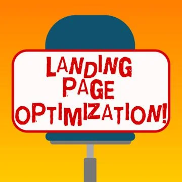 Handwriting text Landing Page Optimization. Concept meaning Improve elements of Illustrazione stock