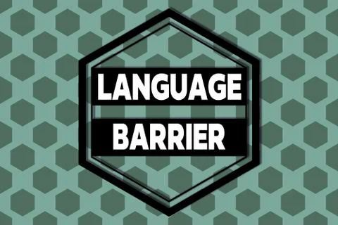 Handwriting text Language Barrier. Concept meaning difficulties in communication Stock Illustration