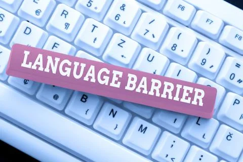 Handwriting text Language Barrier. Concept meaning difficulties in communication Photos