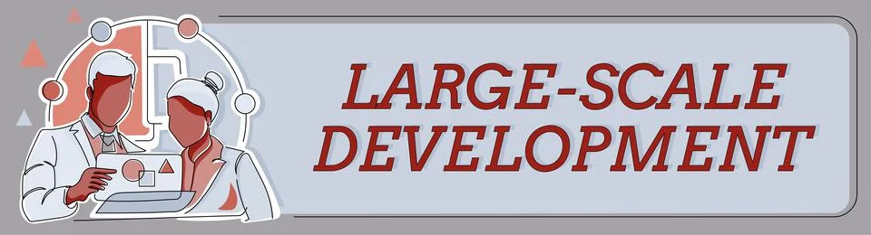 Handwriting text Large Scale Development. Business showcase Develop on an Stock Illustration