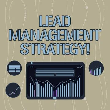 Handwriting text Lead Management Strategy. Concept meaning System in making new Stock Illustration