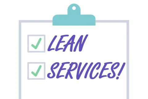 Handwriting text Lean Services. Concept meaning application of the lean 스톡 일러스트