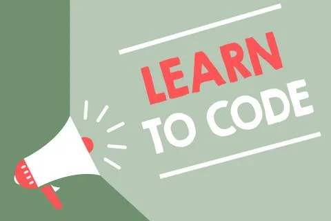 Handwriting text Learn To Code. Concept meaning Learn to write Software Be a Stock Illustration