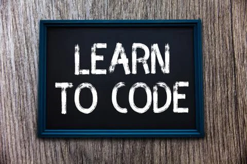 Handwriting text Learn To Code. Concept meaning Learn to write Software Be a Stockfoto's