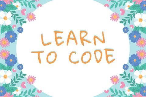 Handwriting text Learn To Code. Word Written on Learn to write Software Be a 스톡 일러스트