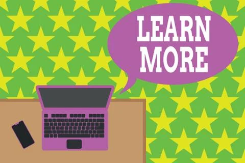 Handwriting text Learn More. Concept meaning Deepen knowledge of the thing you Illustrazione stock