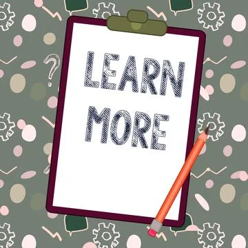 Handwriting text Learn More. Word for Deepen knowledge of the thing you want to 스톡 일러스트