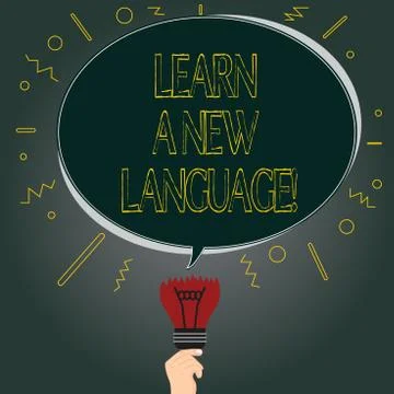 Handwriting text Learn A New Language. Concept meaning Study Words other than Ilustración de archivo
