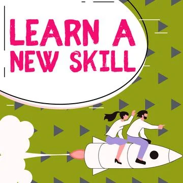 Handwriting text Learn A New Skill. Business overview acquisition knowledge Illustrazione stock