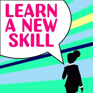 Handwriting text Learn A New Skill. Business showcase acquisition knowledge 스톡 일러스트