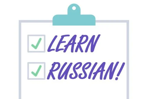 Handwriting text Learn Russian. Concept meaning gain or acquire knowledge of  Stock Illustration