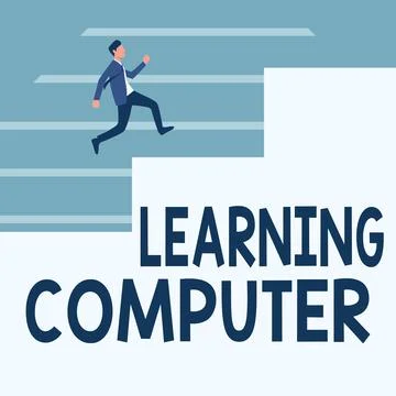 Handwriting text Learning Computer. Conceptual photo learn more about each of Stock Illustration