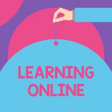 Handwriting text Learning Online. Concept meaning Learn something new with the Stock Illustration
