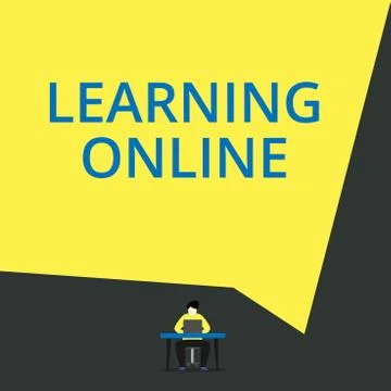 Handwriting text Learning Online. Concept meaning Learn something new with the イラスト素材