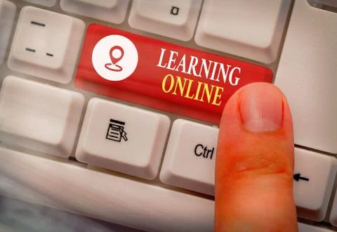 Handwriting text Learning Online. Concept meaning Learn something new with the Fotos de archivo